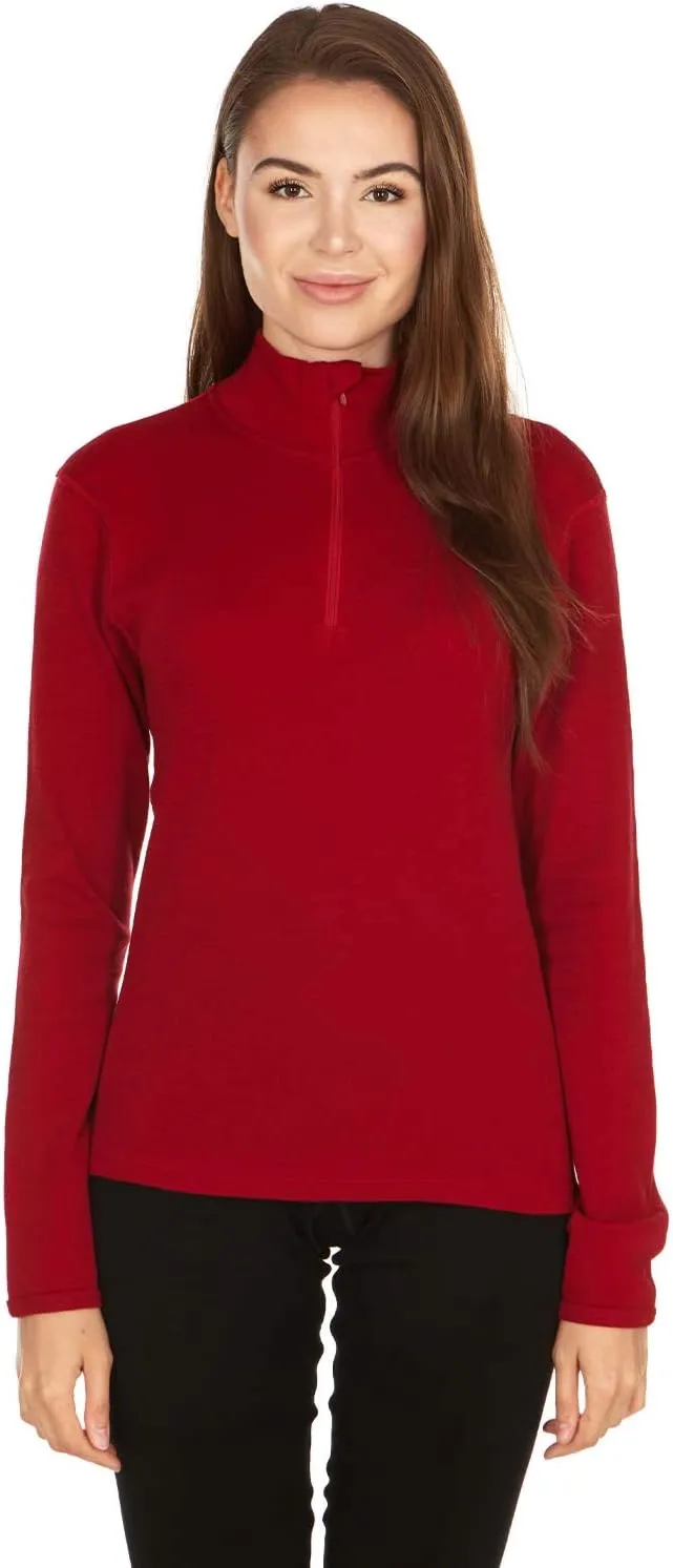 100% Merino Wool - Midweight Womens 1/4 Zip - Midlayer