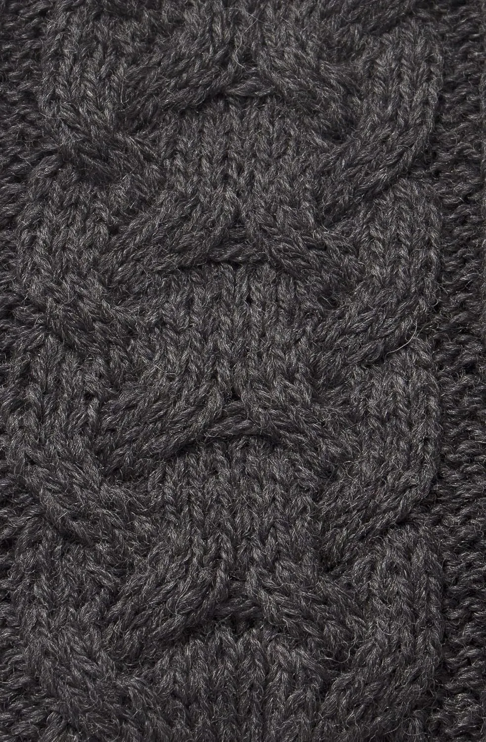 Aran Crafts Irish Cable Knitted Heavyweight Cold Weather Scarf 10"x64" (100% Merino Wool)