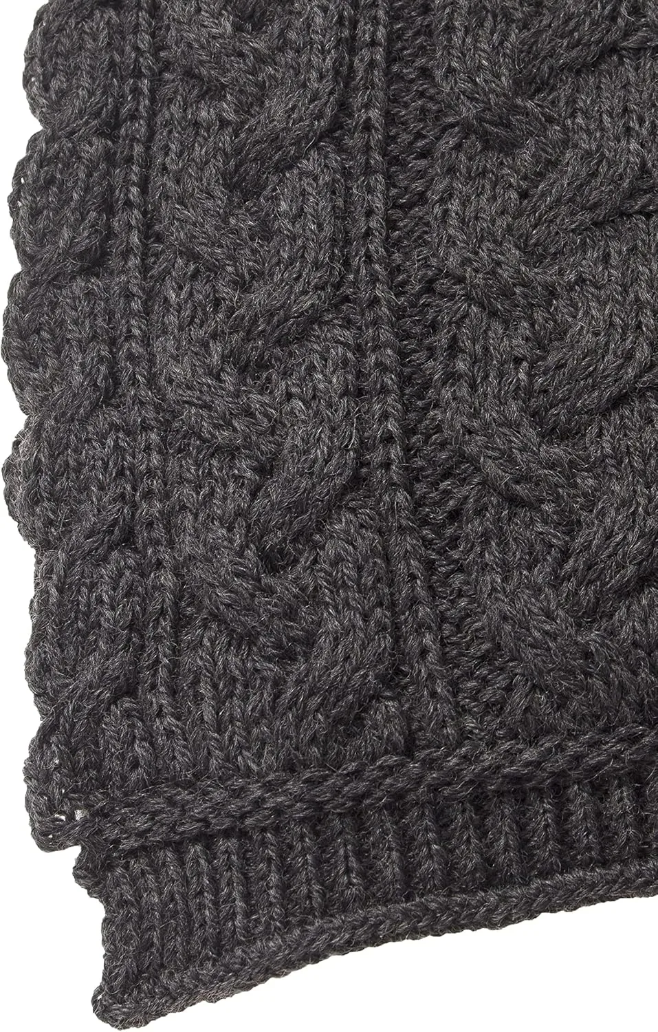 Aran Crafts Irish Cable Knitted Heavyweight Cold Weather Scarf 10"x64" (100% Merino Wool)