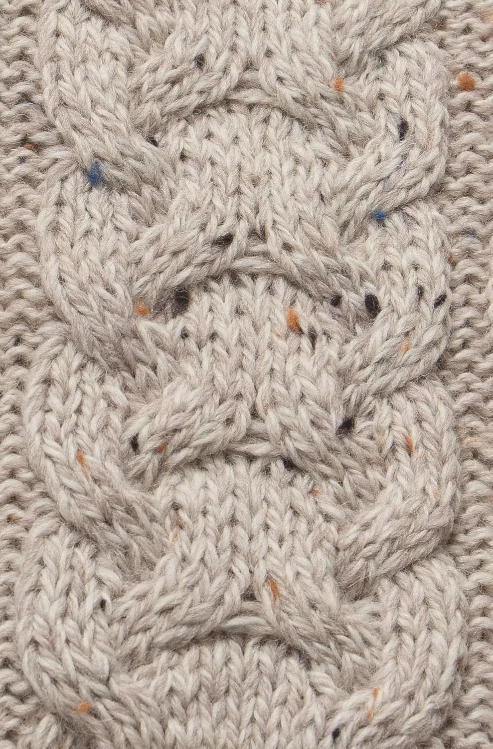 Aran Crafts Irish Cable Knitted Heavyweight Cold Weather Scarf 10"x64" (100% Merino Wool)