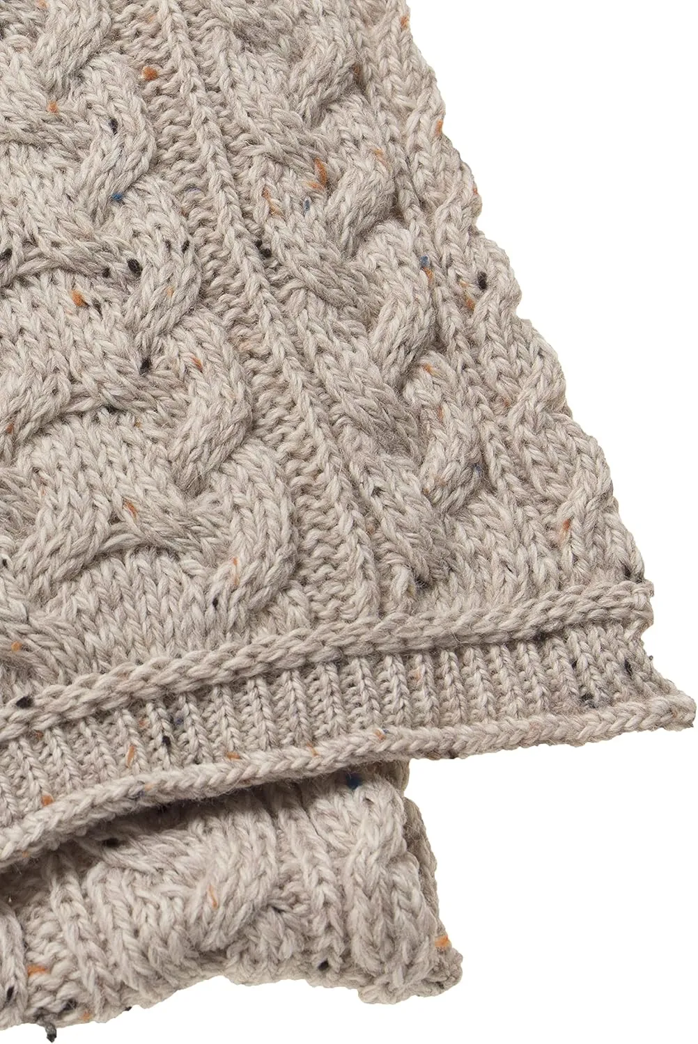 Aran Crafts Irish Cable Knitted Heavyweight Cold Weather Scarf 10"x64" (100% Merino Wool)