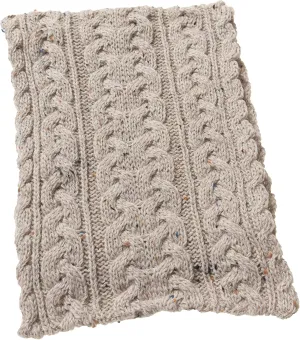 Aran Crafts Irish Cable Knitted Heavyweight Cold Weather Scarf 10"x64" (100% Merino Wool)