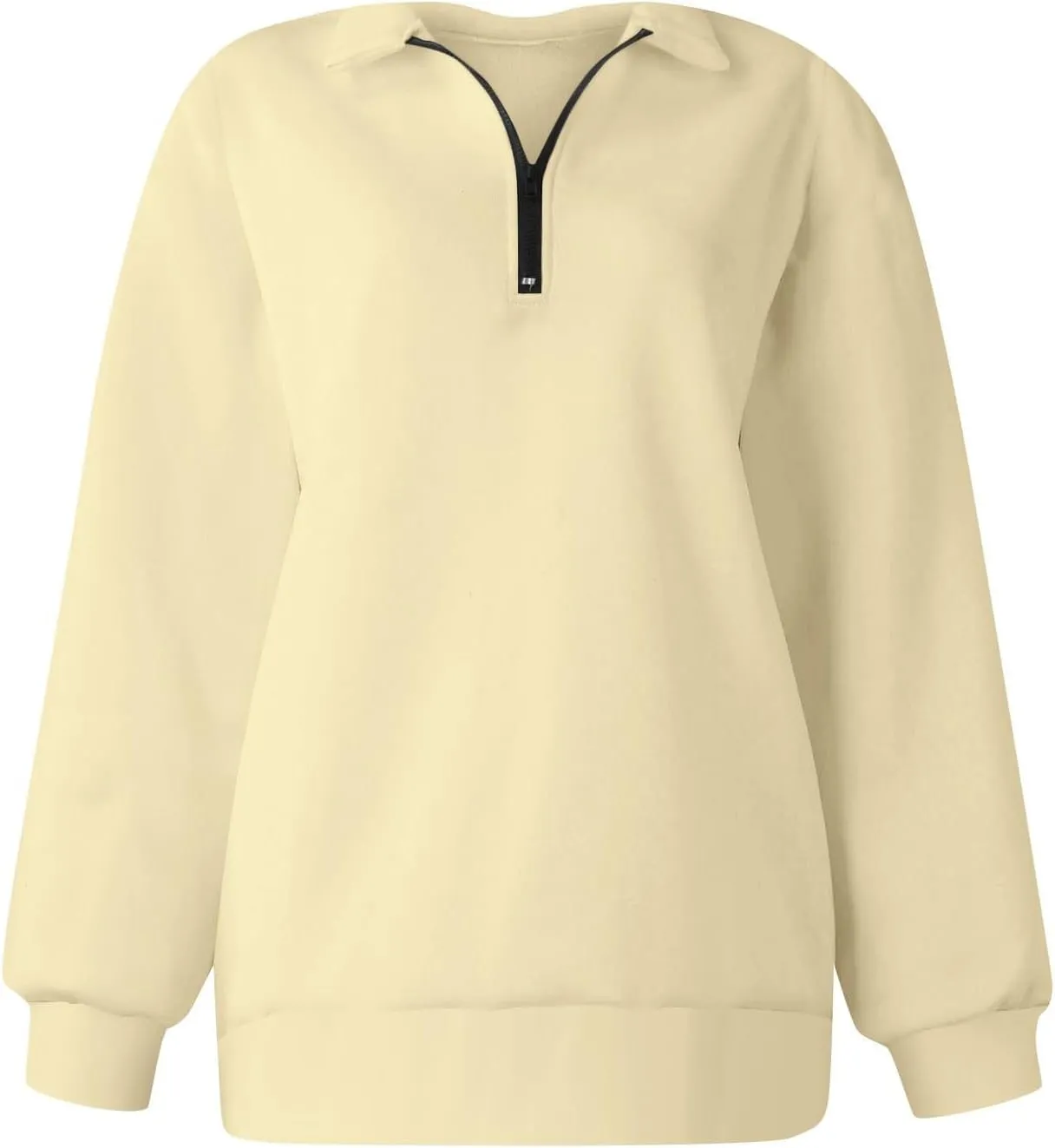 Baggy Half Zip Sweatshirt Women Lightweight Fleece Oversized Sweatshirts Fall Clothes Loose Fit Comfy Pullover Tops