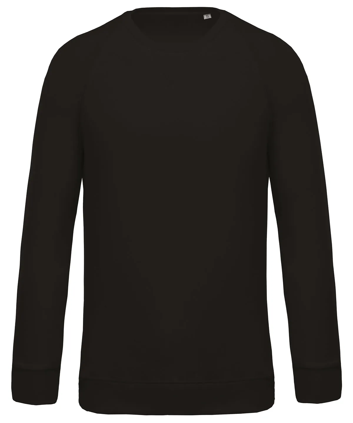 Black - Men's organic cotton crew neck raglan sleeve sweatshirt