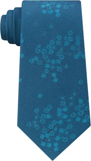 Calvin Klein Mens Climbing Self-tied Necktie, Green, One Size