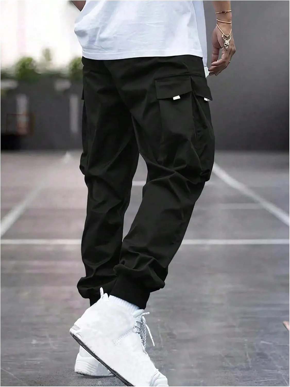 GORGLITTER Boy's Cargo Pants Joggers Drawstring Elastic Waist Casual Pant Husky Hiking Athletic Pants