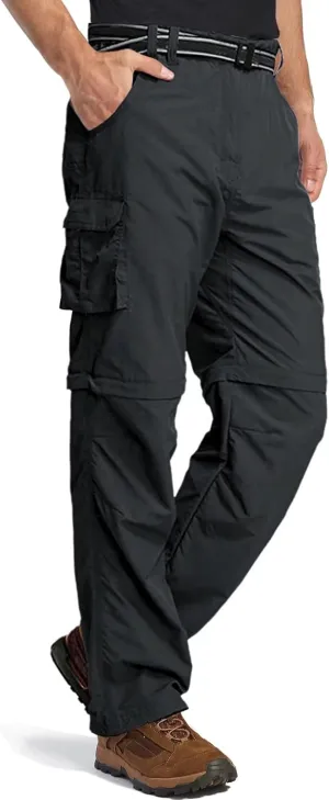 MAGCOMSEN Men's Hiking Pants 5 Large Pockets Convertible Zip Off Quick Dry Lightweight Fishing Cargo Work Pants