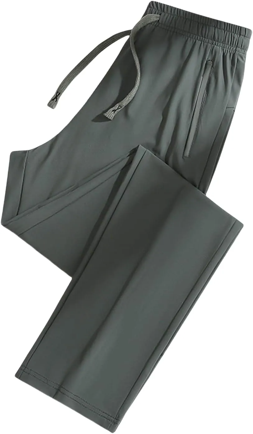 Men's Casual Pants Beeswan Pants Lightweight Quick Dry Hiking Running Workout Jogging Sweatpants with Zipper Pockets