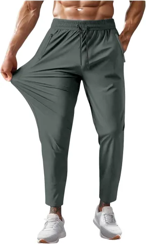 Men's Casual Pants Beeswan Pants Lightweight Quick Dry Hiking Running Workout Jogging Sweatpants with Zipper Pockets