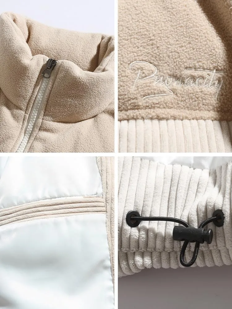Mens Puffer Down Jackets Trendy Stand Collar Zipper Quilted Coats Winter Puffy Jacket Thermal Outerwear with Pockets