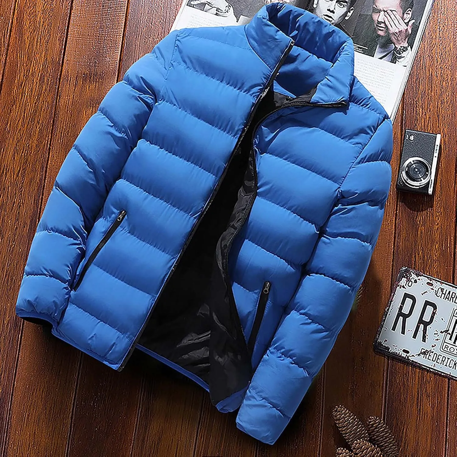 RTRDE Men's Down Jacket Lightweight Puffer Warm Winter Coats Windproof Insulated Jacket, L-5XL