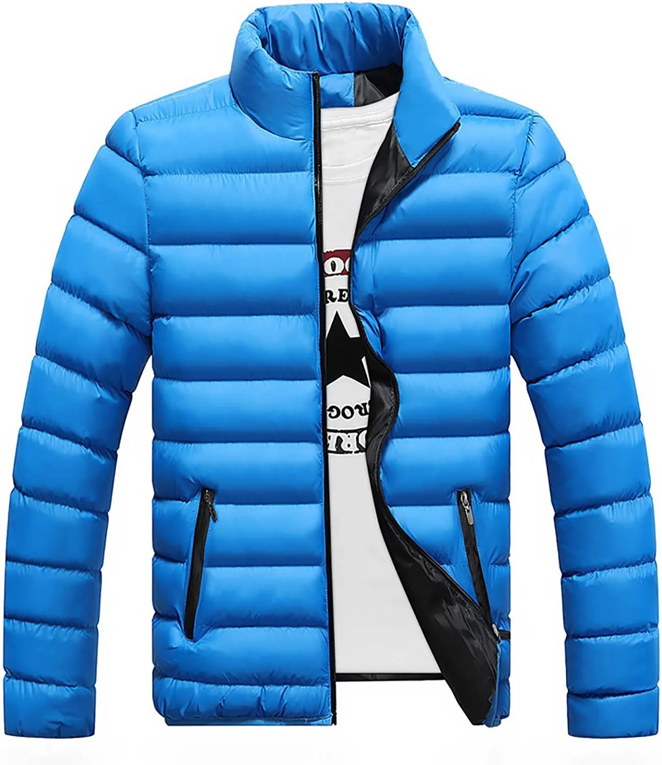 RTRDE Men's Down Jacket Lightweight Puffer Warm Winter Coats Windproof Insulated Jacket, L-5XL