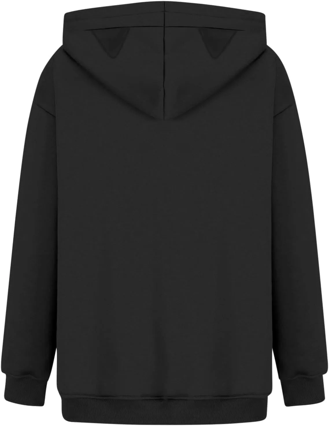 Sweatshirts For Women Trendy Long Sleeve Fleece Hoodies With Cat Ears Solid Loose Pullover Shirts Fall Winter Outfits