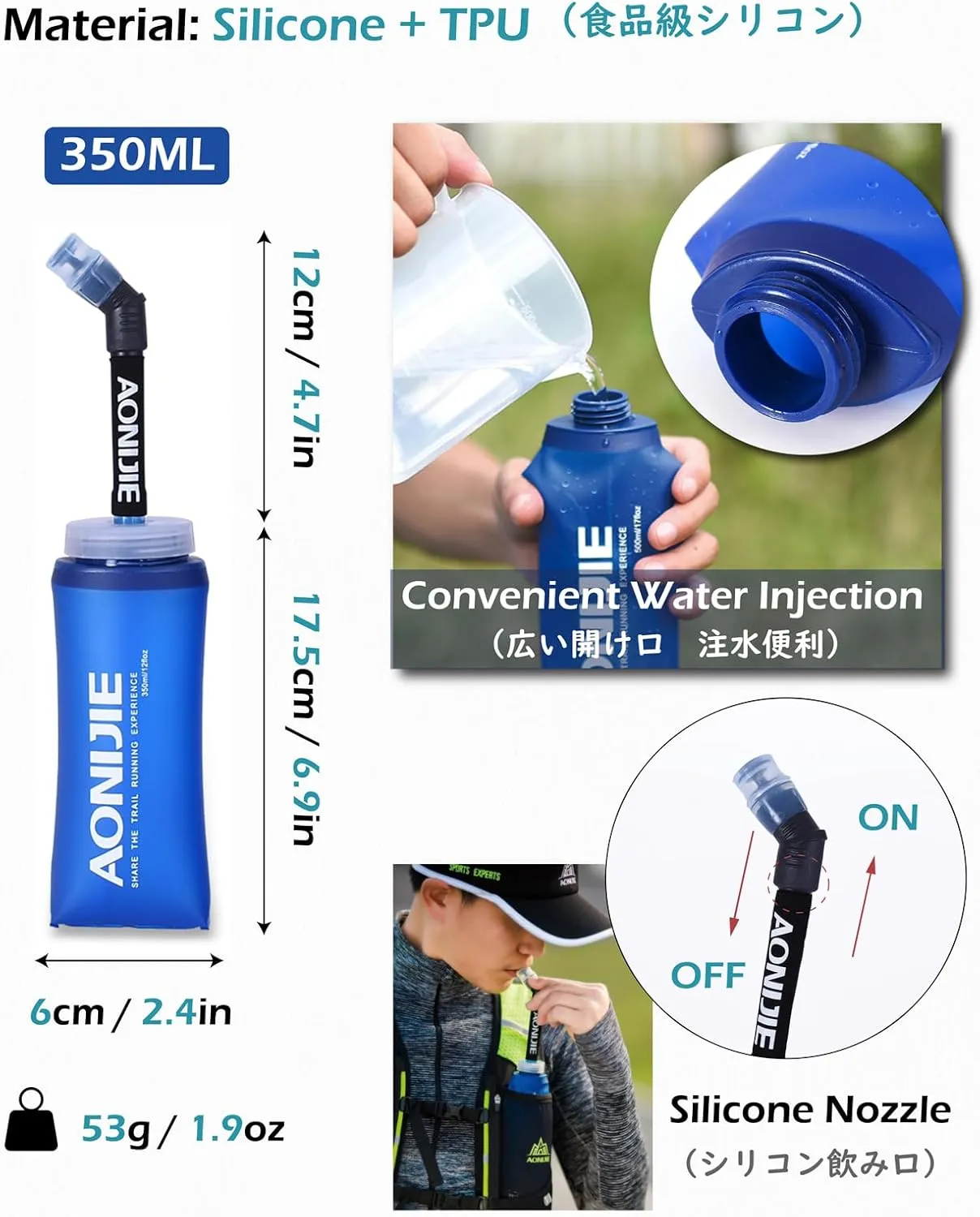 TRIWONDER Running Hydration Vest with Water Bottles Hydration Backpack Packs, Water Bladder BPA Free Leakproof for Triathlon Marathon Hiking Cycling Sport Gym Runner Water Bottles