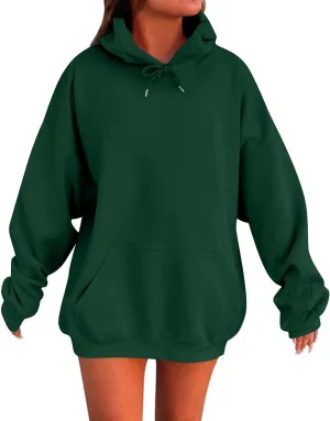 Women Plus Size Fleece Sweatshirt Drawstring Long Oversized Hoodies Trendy Drop Shoulder Y2K Hoodie Pullover w/Pocket