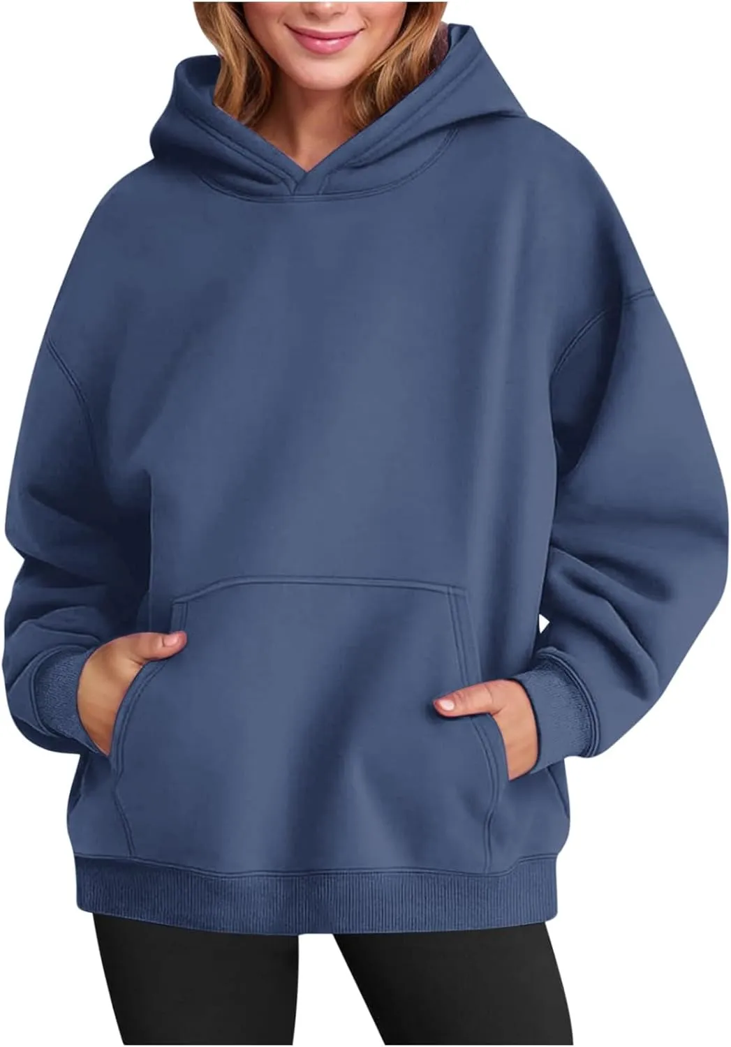 Womens Oversized Hoodies Pullover Fleece Sweaters Casual Long Sleeve Preppy Sweatshirt Fall Outfits 2024 With Pocket