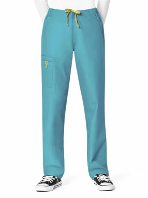 WonderWink Origins Women's Slim Leg Cargo Scrub Pant | Real Teal